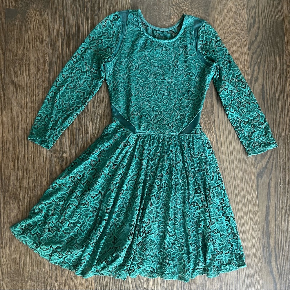Abercrombie‎ & Fitch Teal Lace Kids Dress